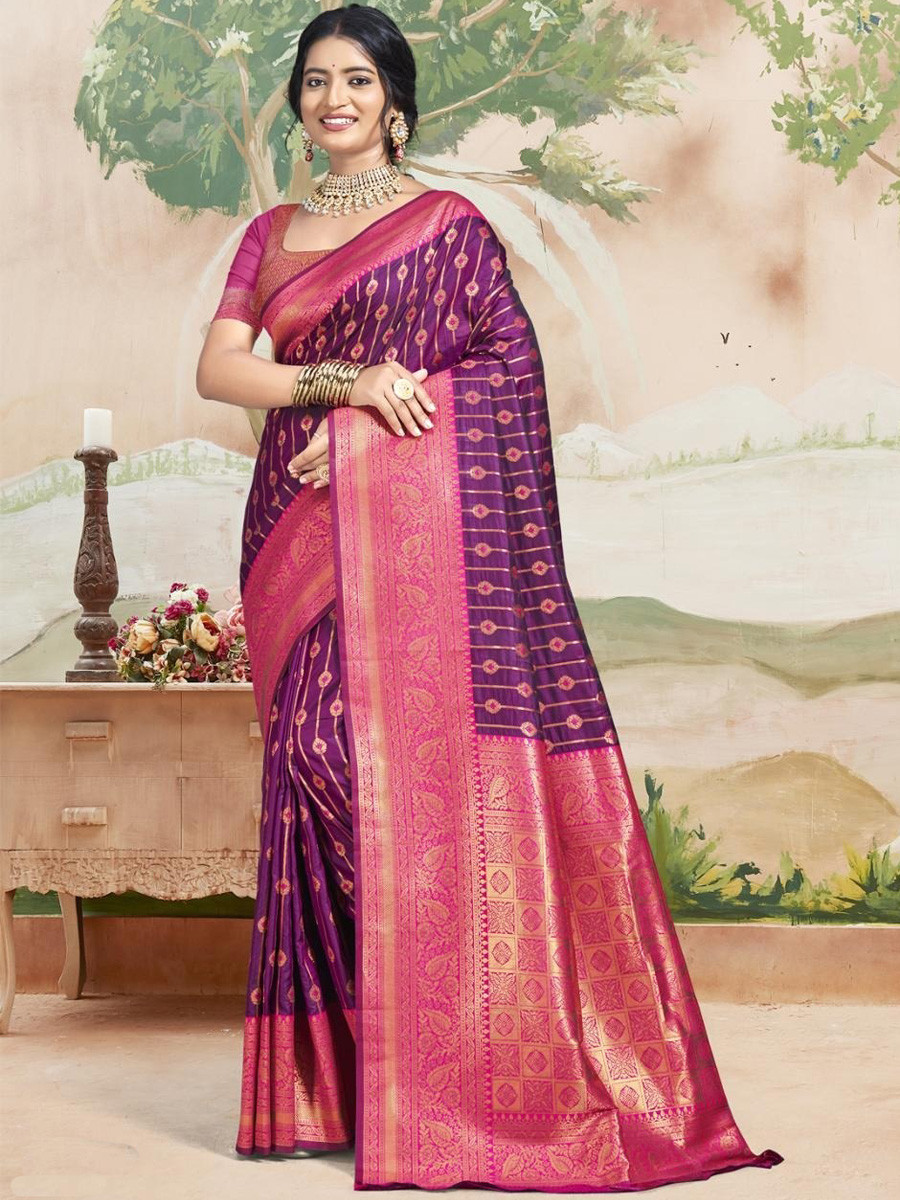 Multi Silk Handwoven Festival Wedding Heavy Border Saree