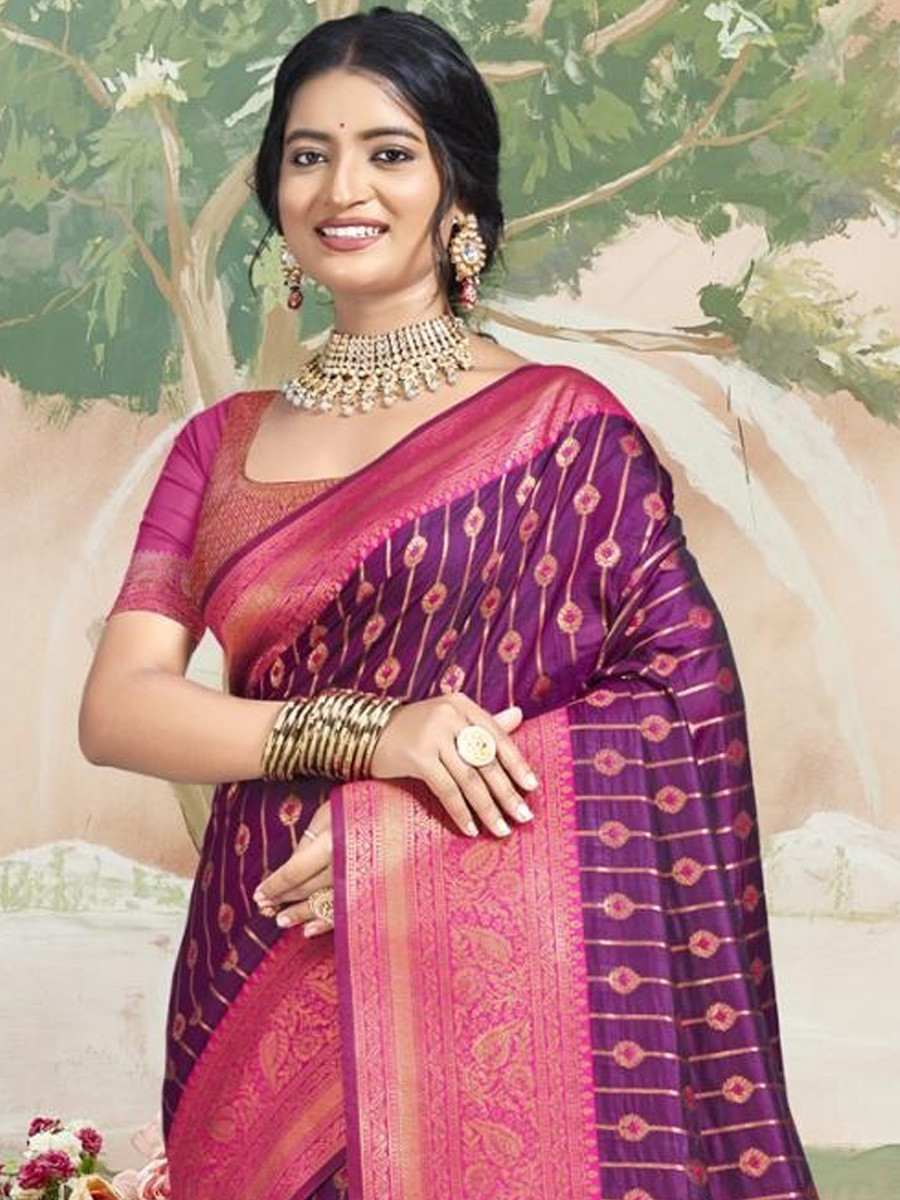 Multi Silk Handwoven Festival Wedding Heavy Border Saree