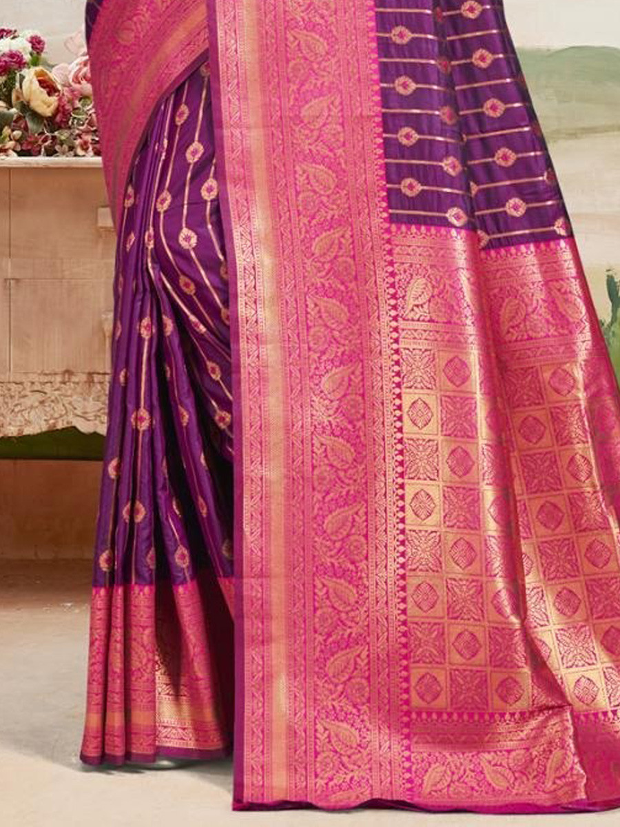 Multi Silk Handwoven Festival Wedding Heavy Border Saree