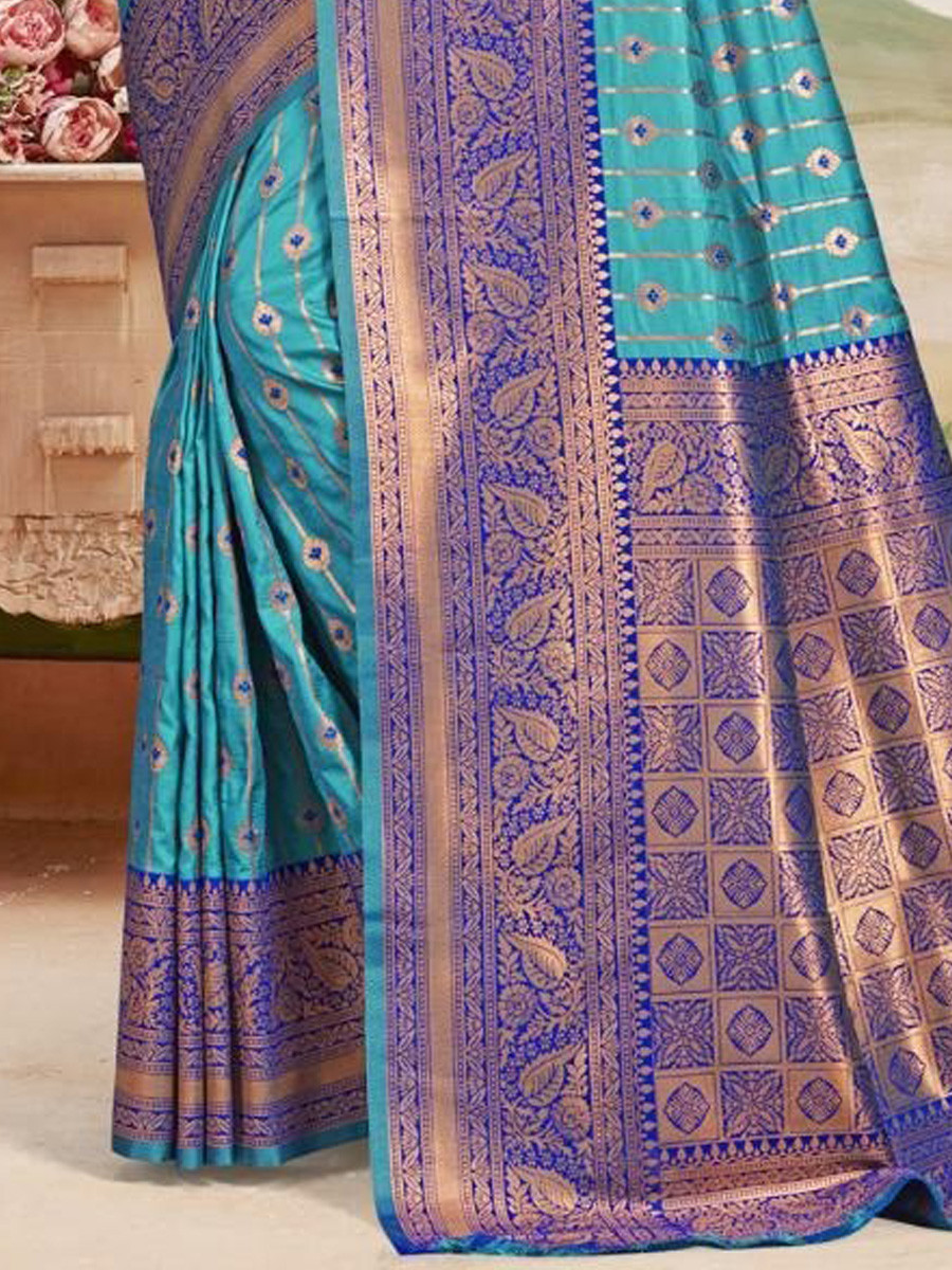 Multi Silk Handwoven Festival Wedding Heavy Border Saree