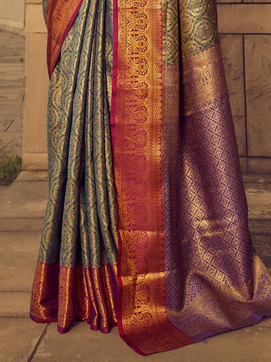 Multi Silk Handwoven Wedding Festival Heavy Border Saree