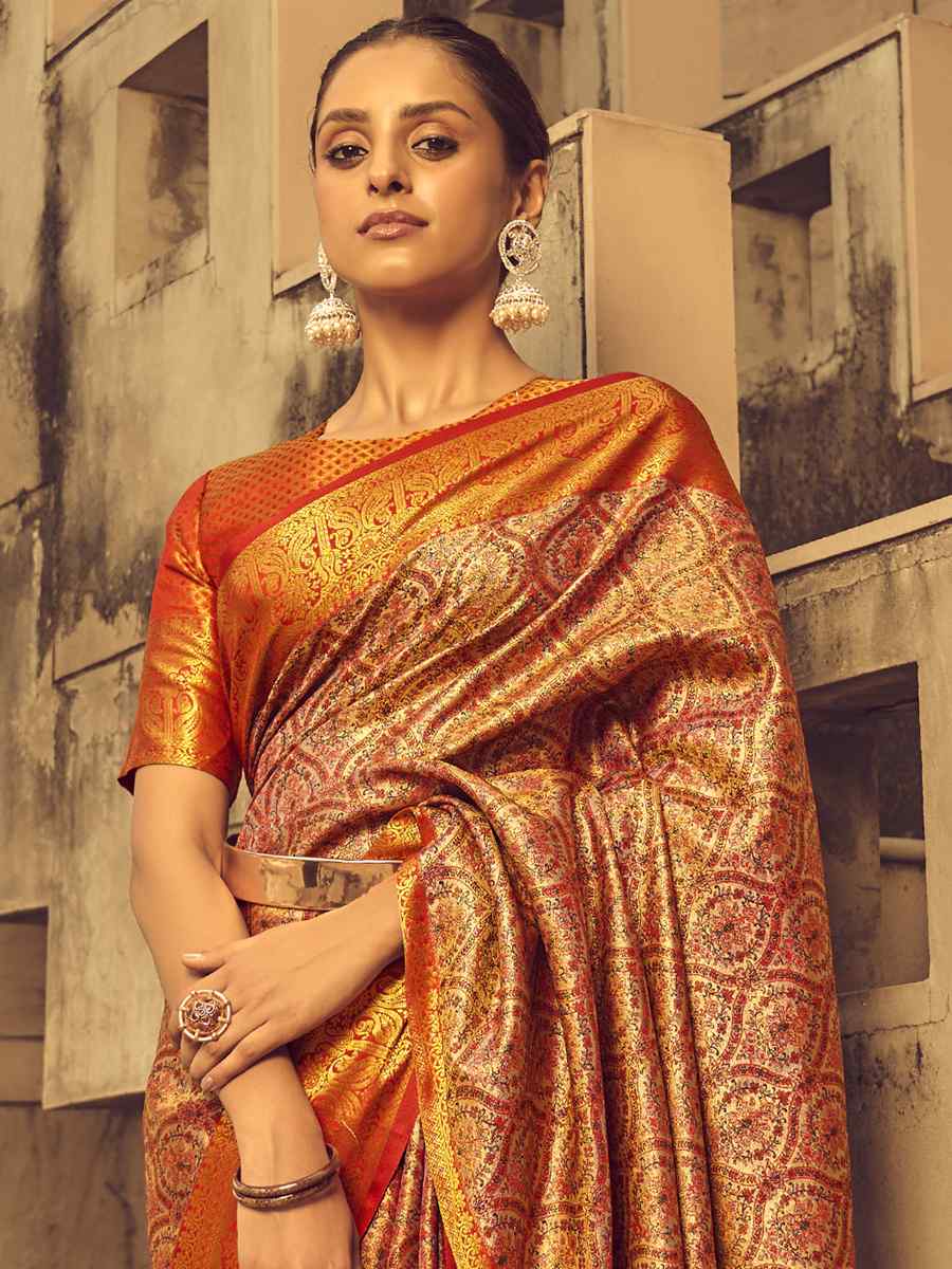 Multi Silk Handwoven Wedding Festival Heavy Border Saree