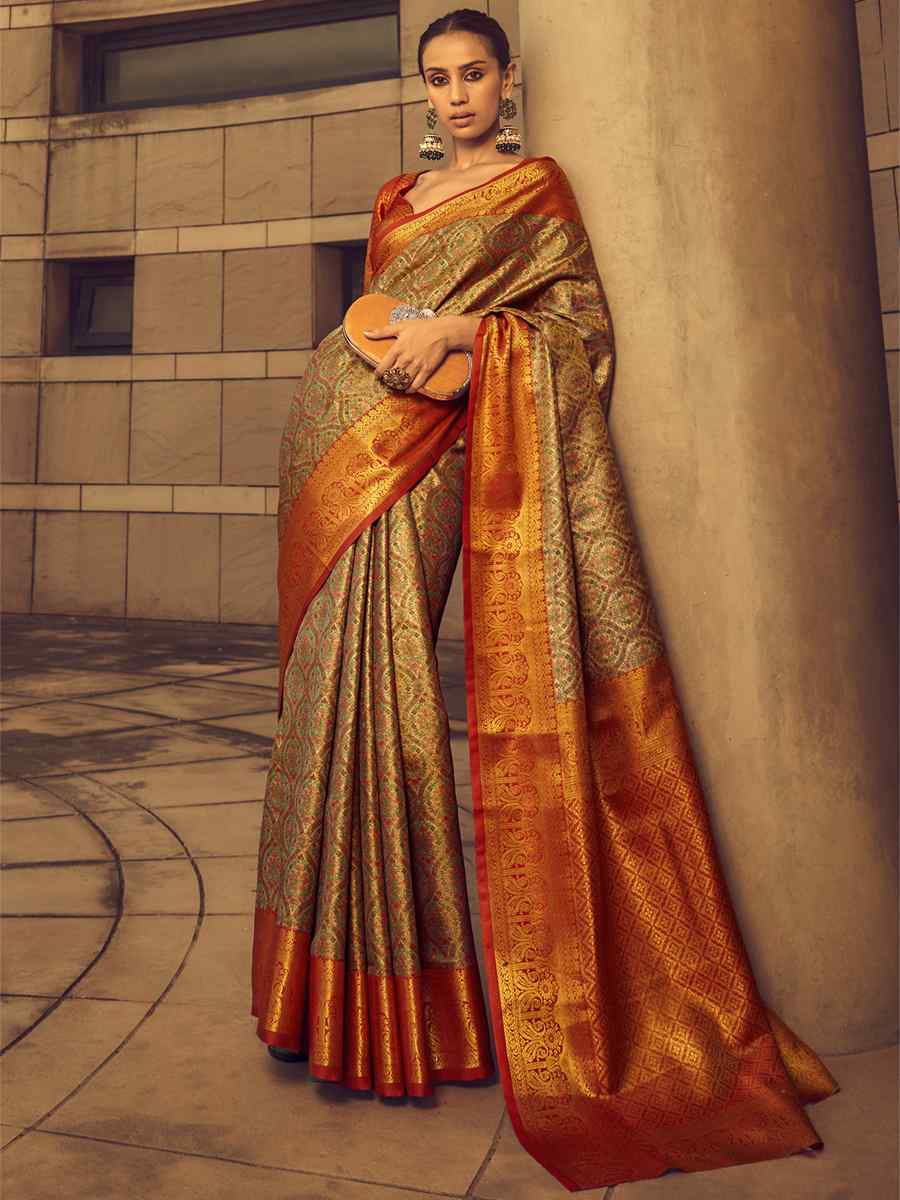 Multi Silk Handwoven Wedding Festival Heavy Border Saree