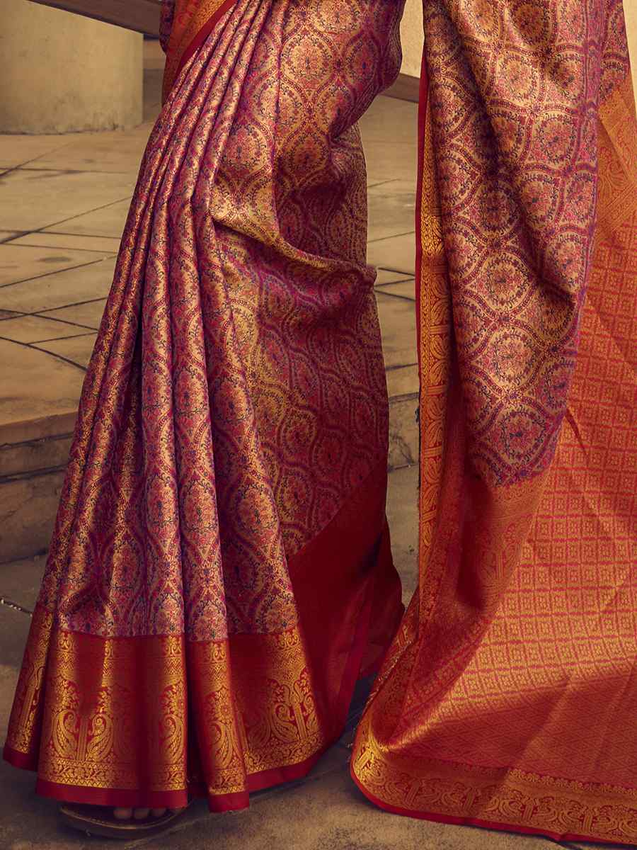 Multi Silk Handwoven Wedding Festival Heavy Border Saree