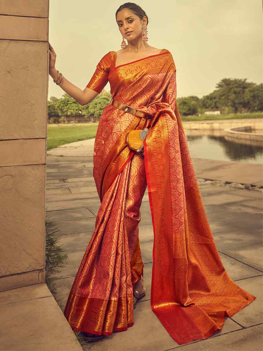 Multi Silk Handwoven Wedding Festival Heavy Border Saree