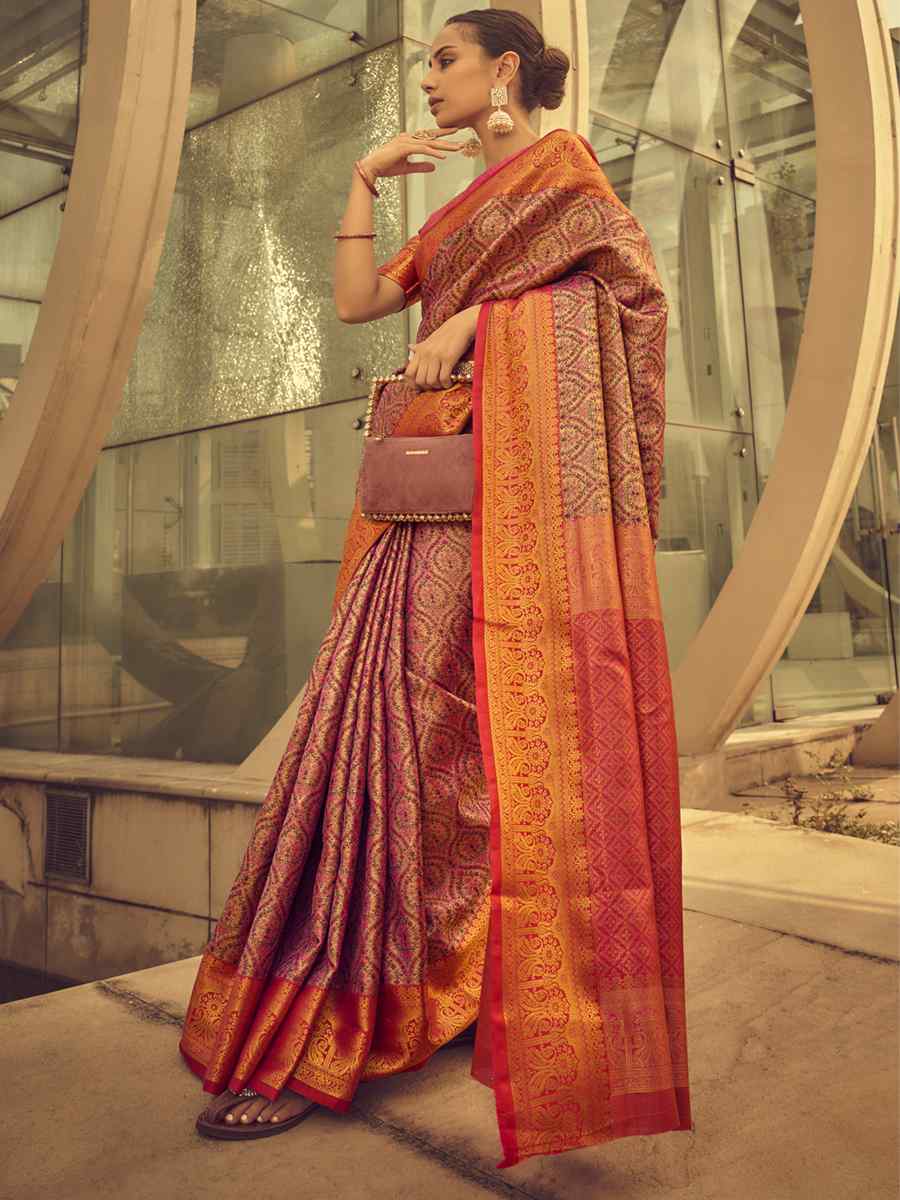 Multi Silk Handwoven Wedding Festival Heavy Border Saree