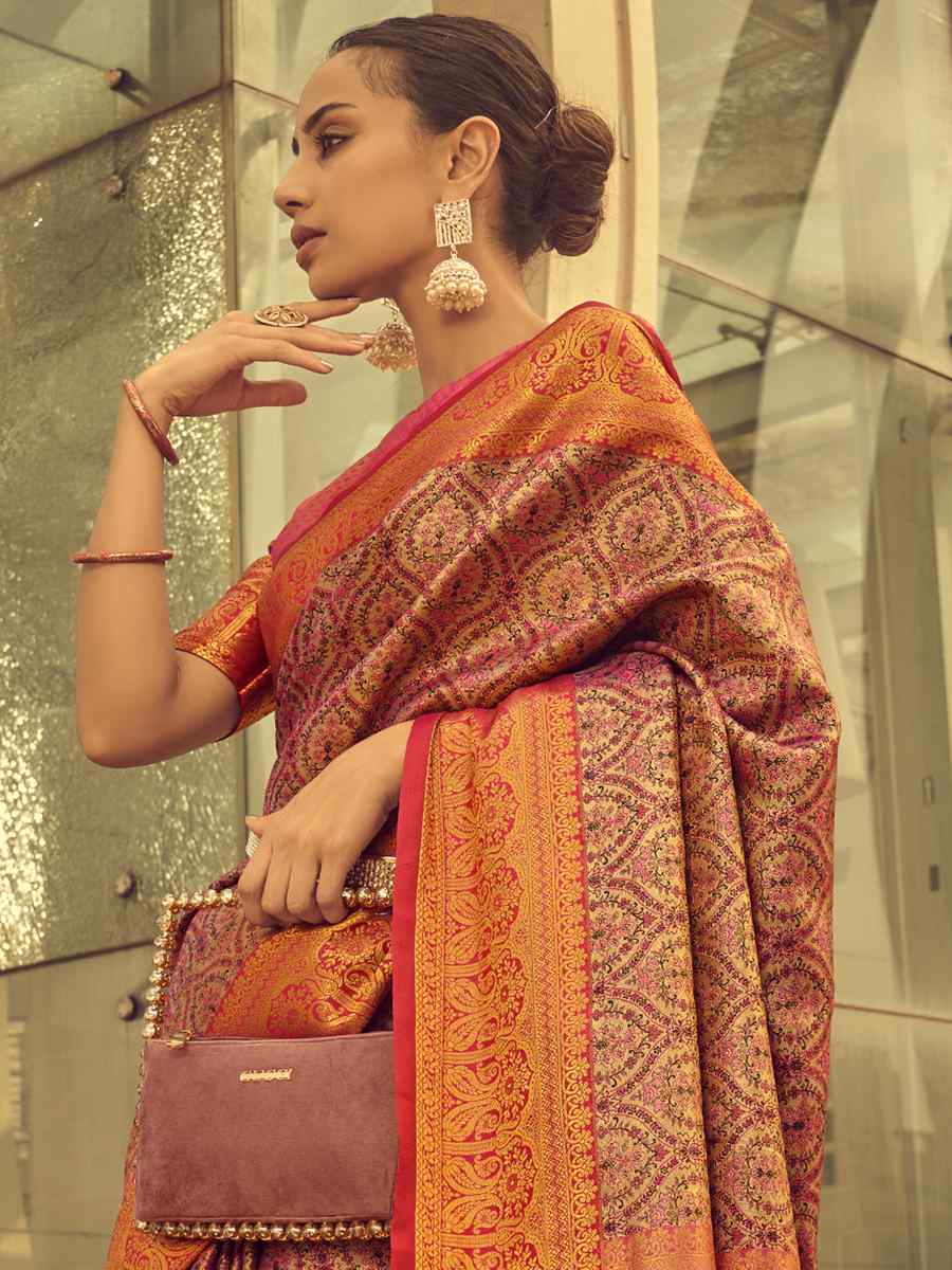 Multi Silk Handwoven Wedding Festival Heavy Border Saree