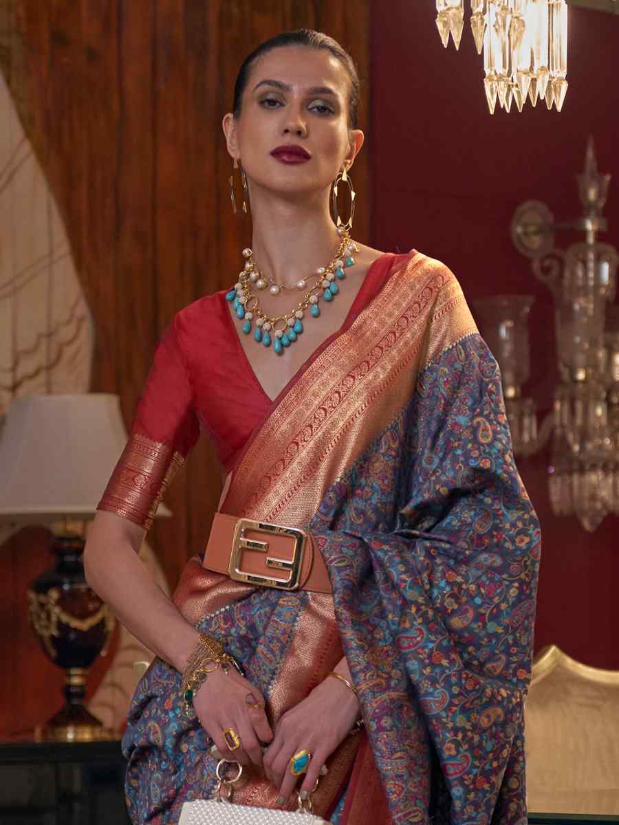 Multi Silk Handwoven Wedding Festival Heavy Border Saree