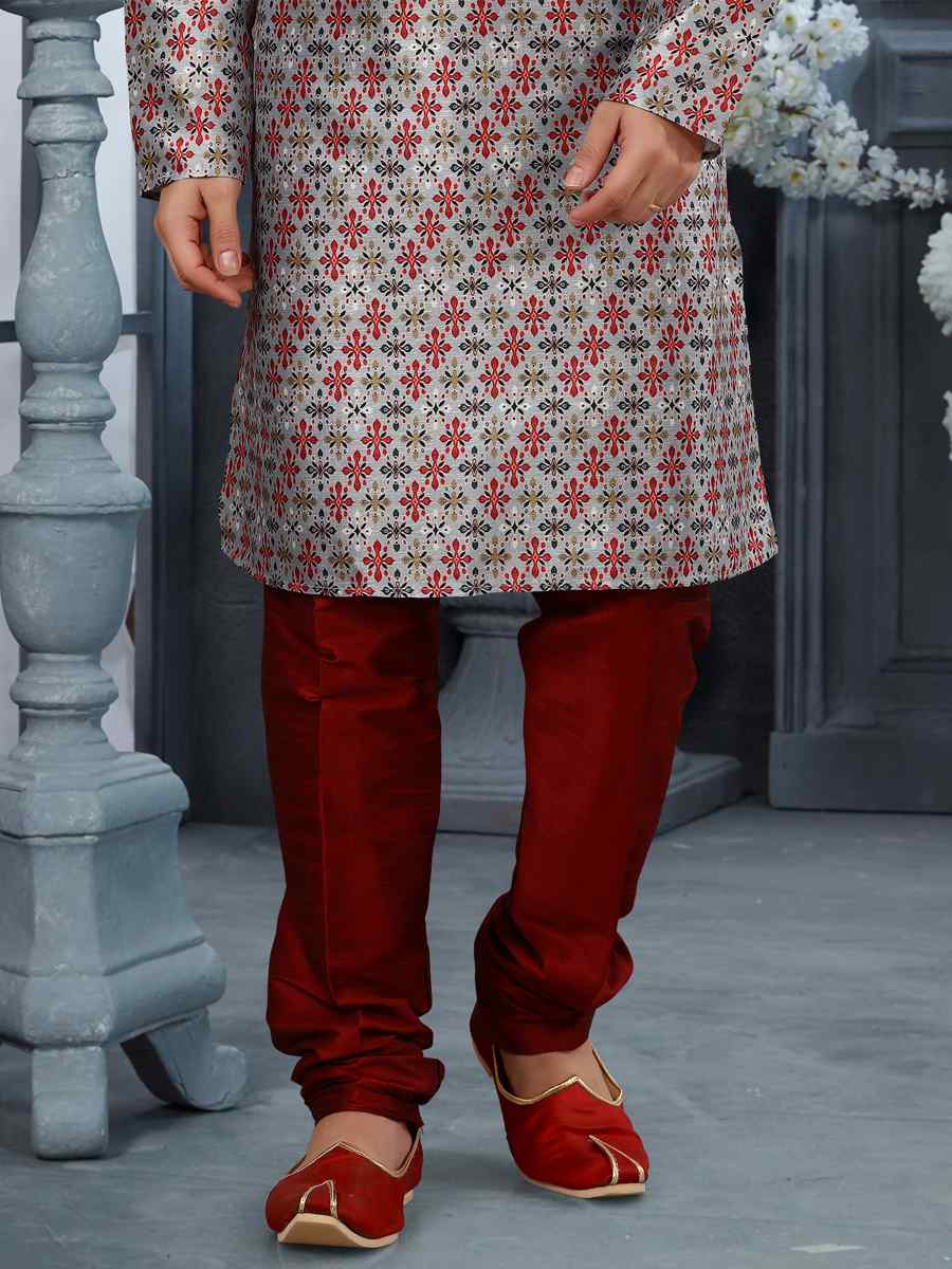 Multi Silk Woven Festival Party Kurta