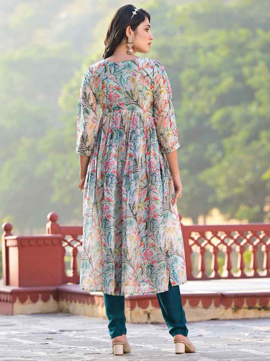 Multi Slim Georgatte Printed Festival Casual Ready Anarkali Salwar Kameez