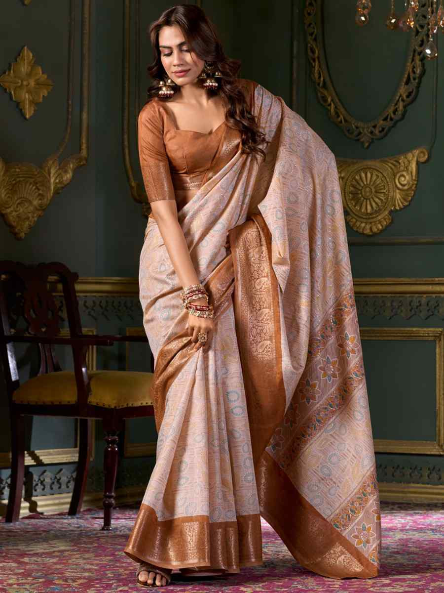 Multi Soft Dola Silk Handwoven Festival Casual Heavy Border Saree