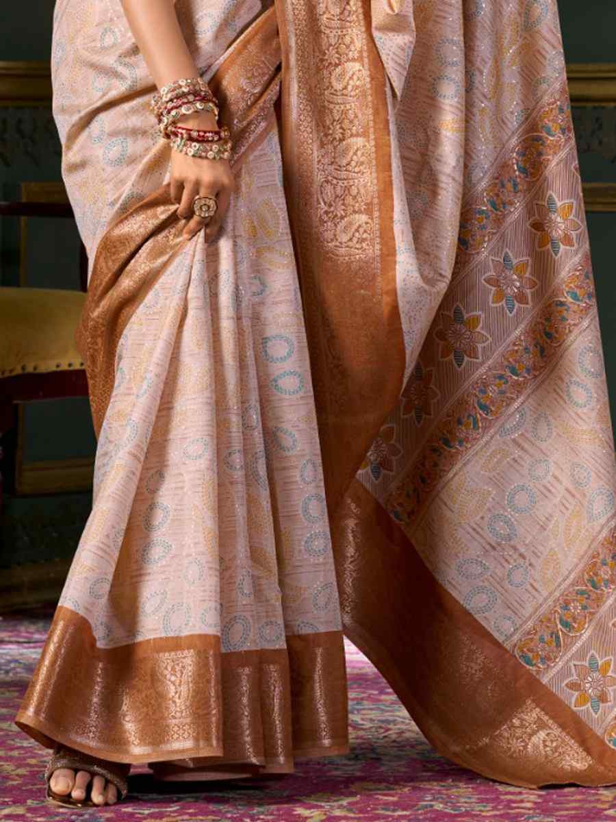 Multi Soft Dola Silk Handwoven Festival Casual Heavy Border Saree