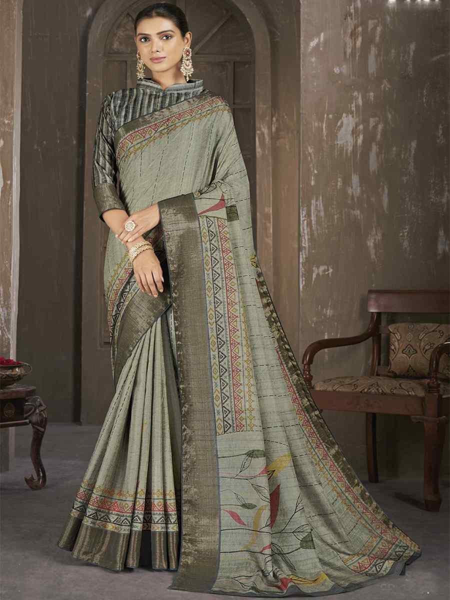 Multi Soft Lenny Heavy Base Printed Festival Casual Contemporary Saree