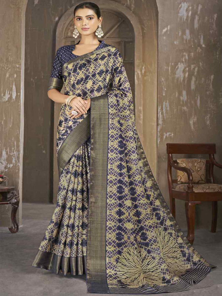 Multi Soft Lenny Heavy Base Printed Festival Casual Contemporary Saree