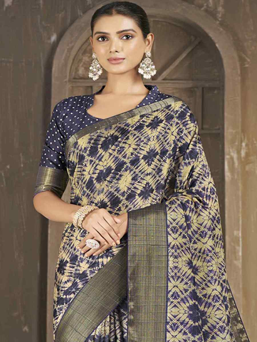 Multi Soft Lenny Heavy Base Printed Festival Casual Contemporary Saree