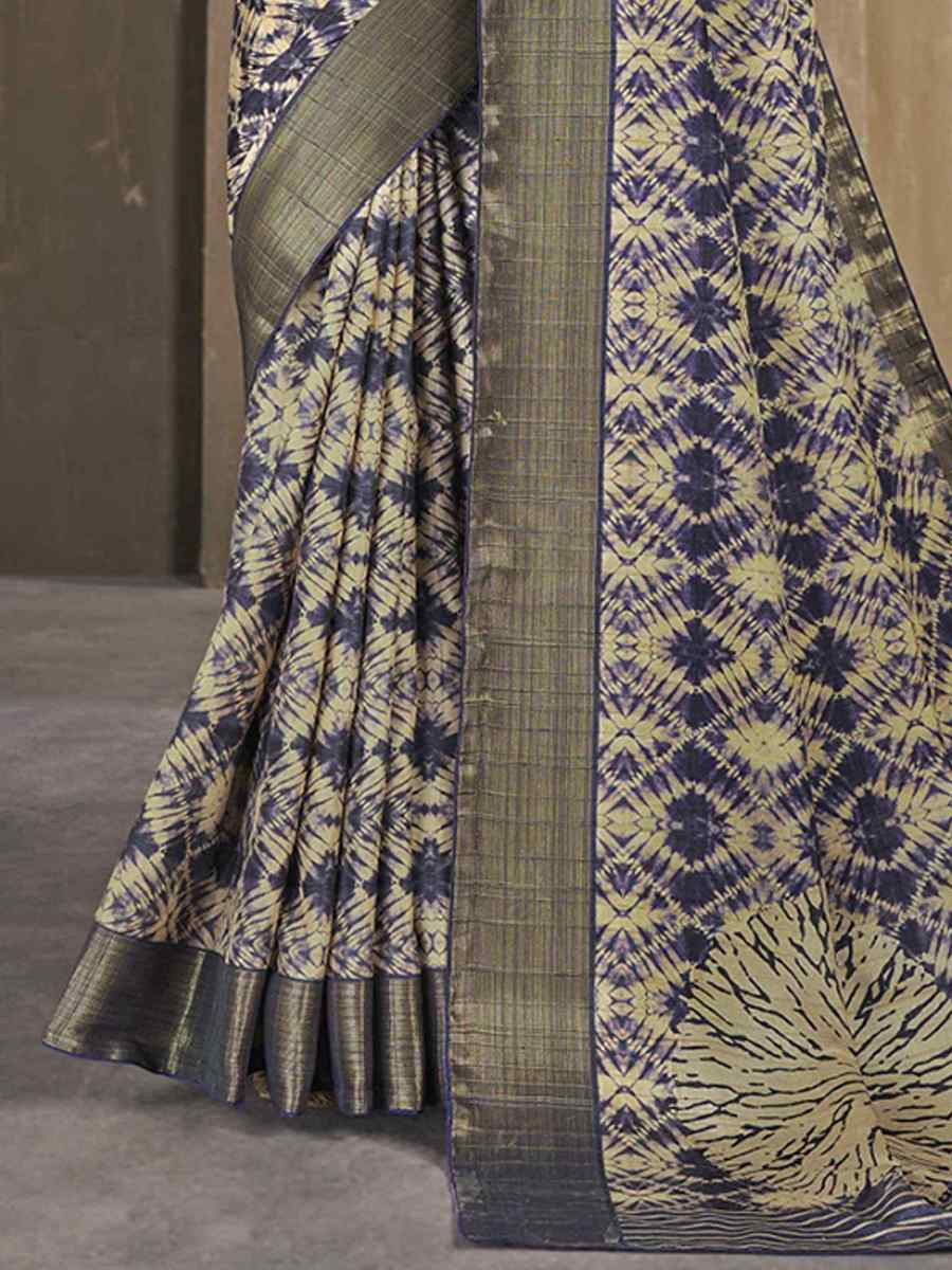 Multi Soft Lenny Heavy Base Printed Festival Casual Contemporary Saree