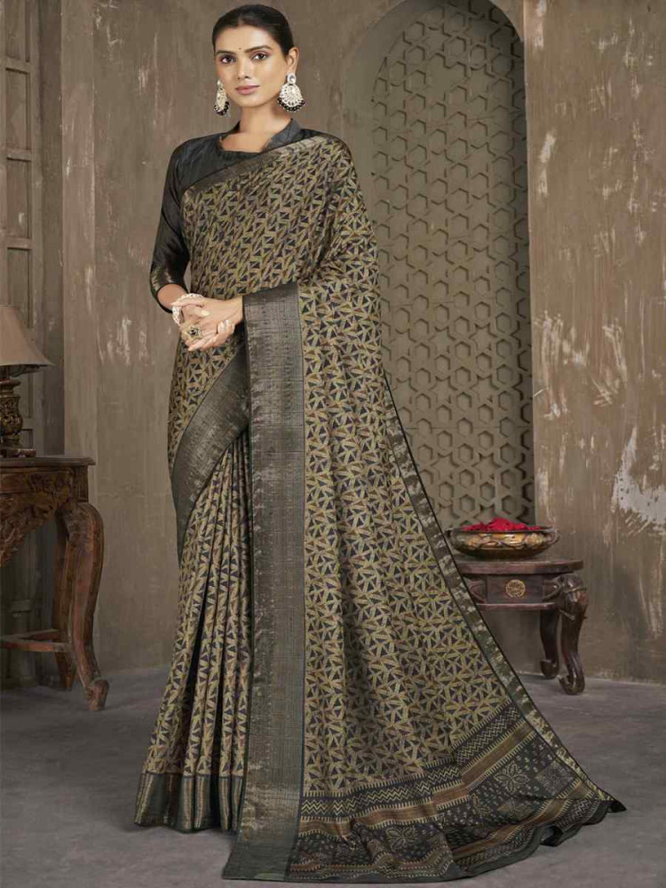 Multi Soft Lenny Heavy Base Printed Festival Casual Contemporary Saree