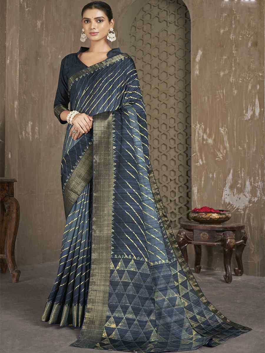 Multi Soft Lenny Heavy Base Printed Festival Casual Contemporary Saree