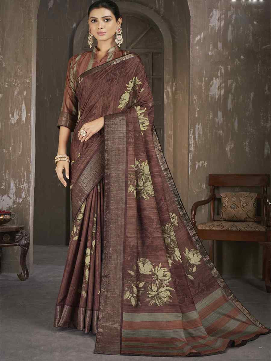 Multi Soft Lenny Heavy Base Printed Festival Casual Contemporary Saree