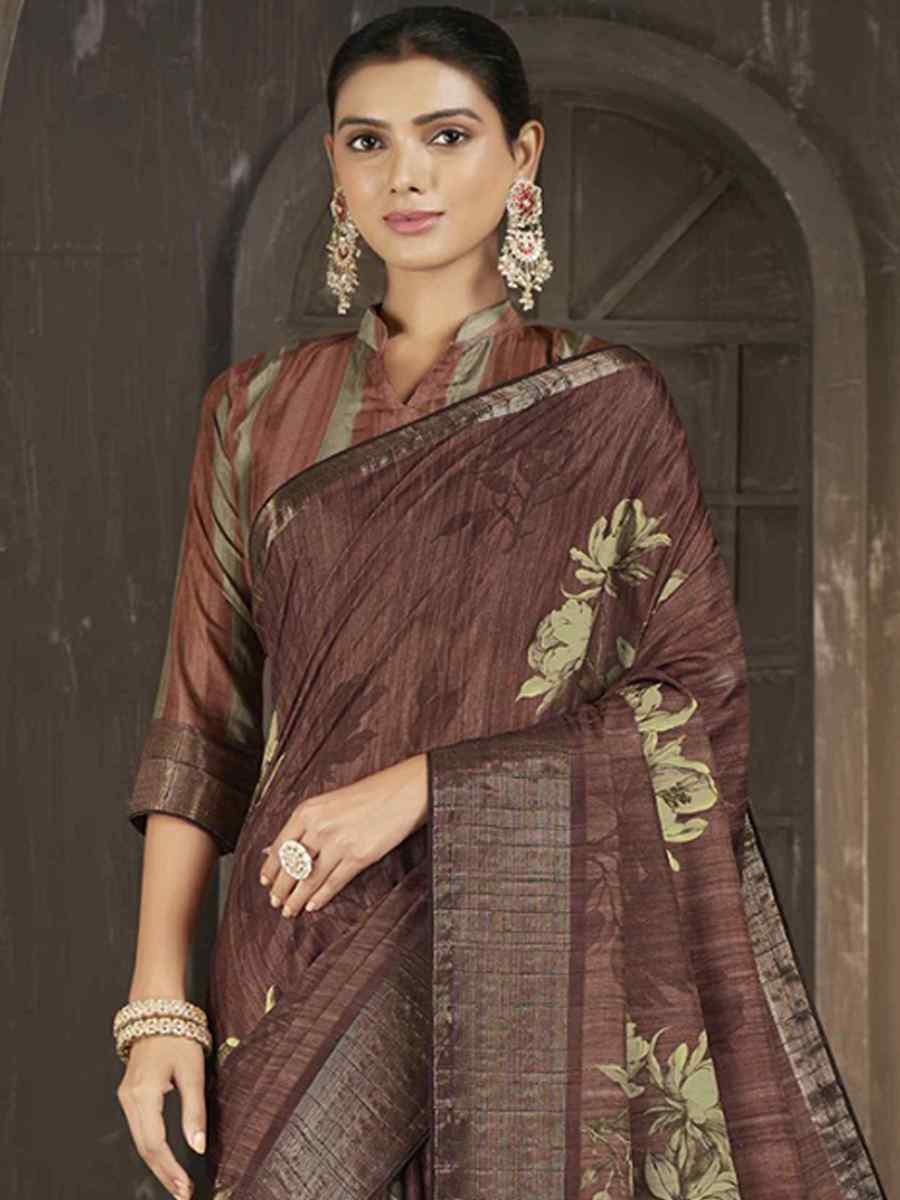 Multi Soft Lenny Heavy Base Printed Festival Casual Contemporary Saree