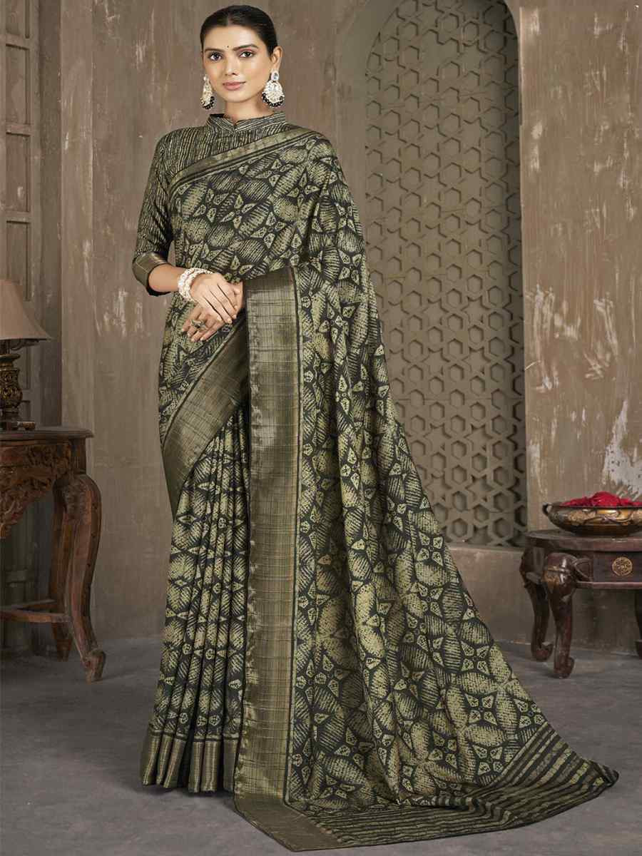 Multi Soft Lenny Heavy Base Printed Festival Casual Contemporary Saree