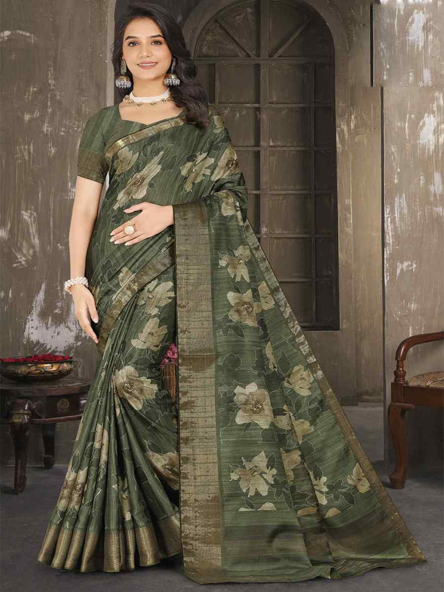 Multi Soft Lenny Heavy Base Printed Festival Casual Contemporary Saree