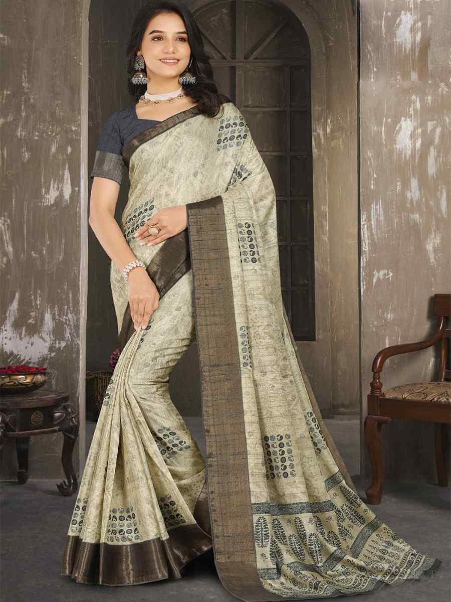 Multi Soft Lenny Heavy Base Printed Festival Casual Contemporary Saree