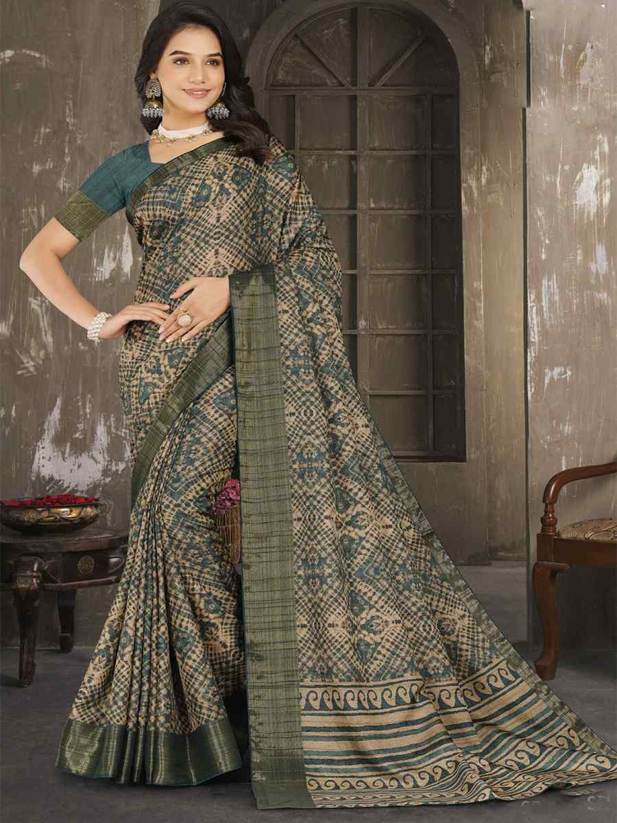 Multi Soft Lenny Heavy Base Printed Festival Casual Contemporary Saree