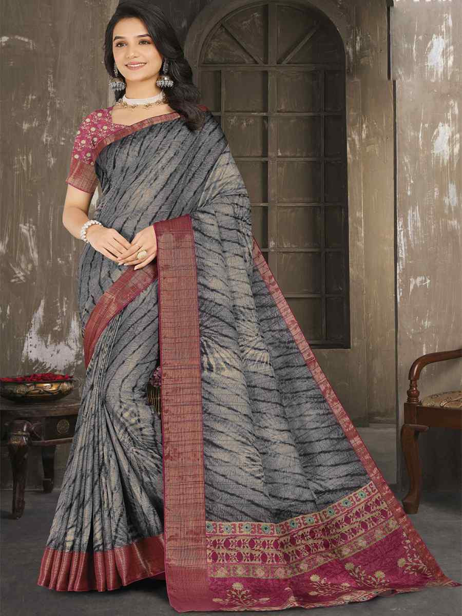 Multi Soft Lenny Heavy Base Printed Festival Casual Contemporary Saree