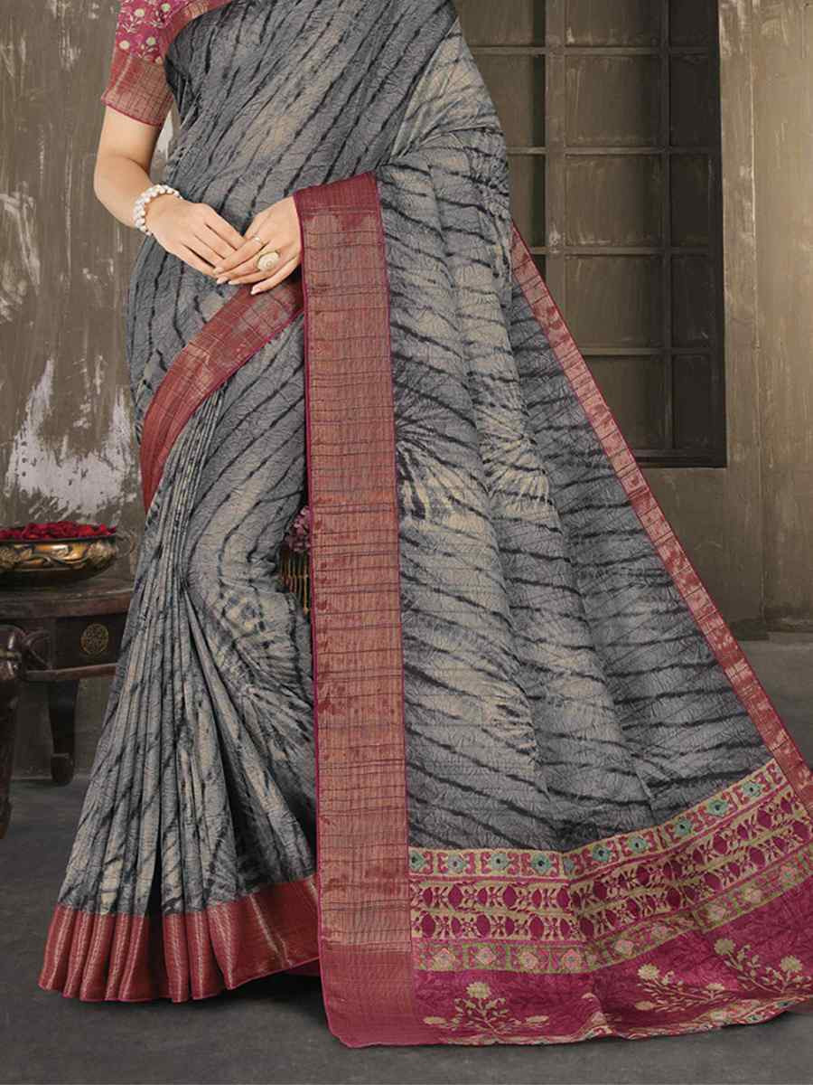 Multi Soft Lenny Heavy Base Printed Festival Casual Contemporary Saree