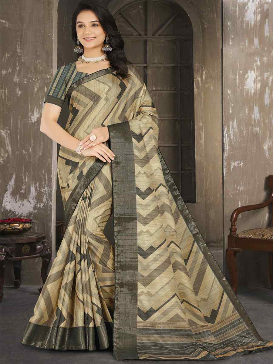 Multi Soft Lenny Heavy Base Printed Festival Casual Contemporary Saree