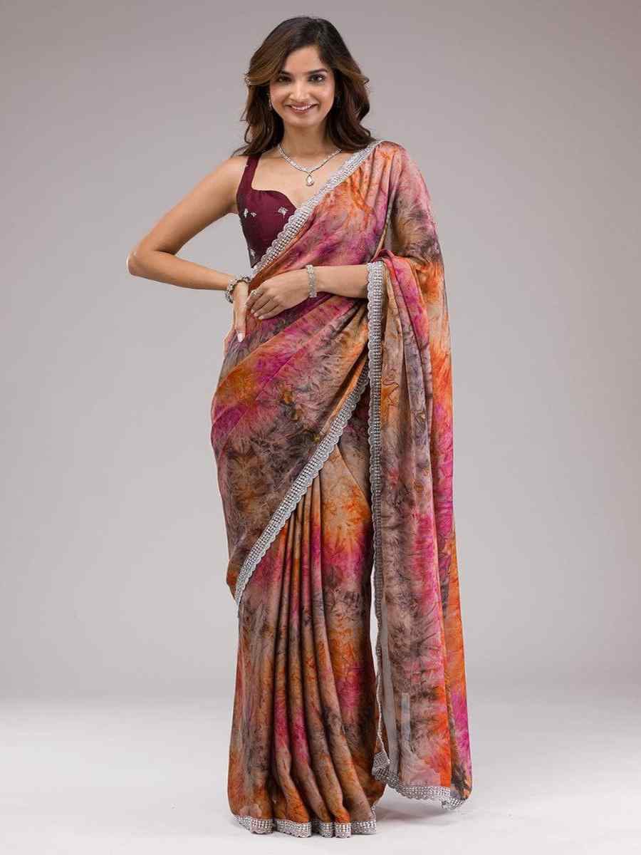 Multi Soft Pure Georgette Printed Festival Party Classic Style Saree