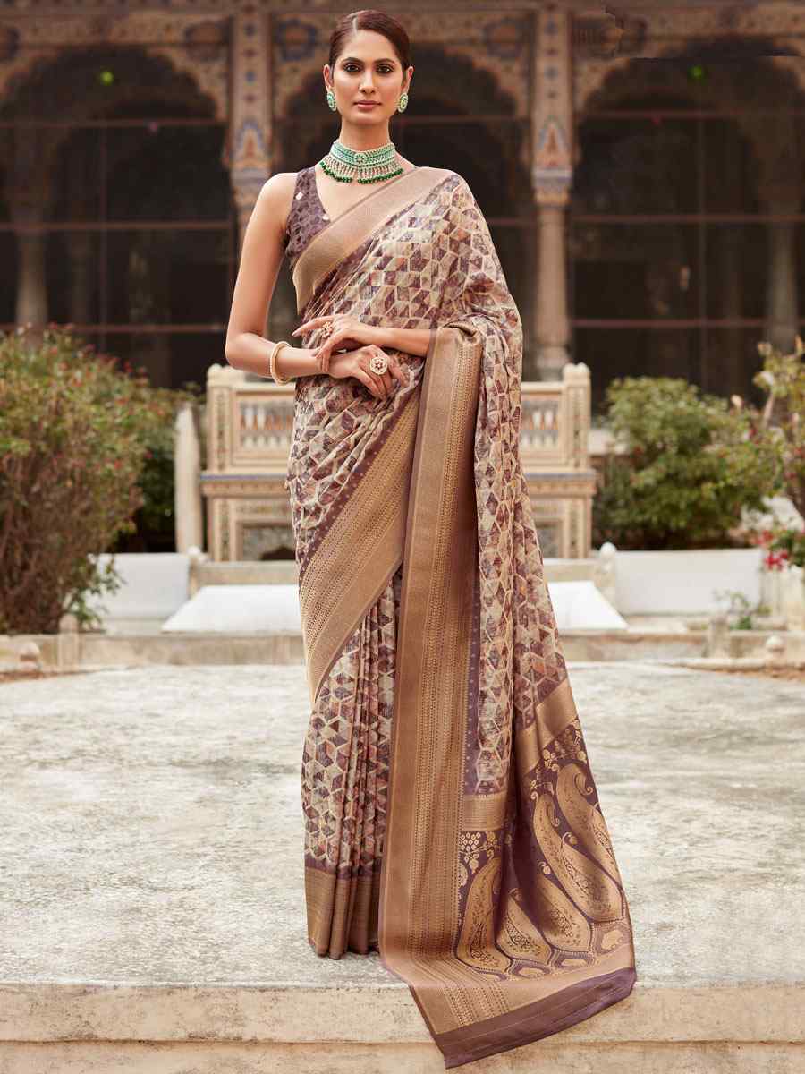 Multi Soft Tissue Silk  Handwoven Festival Casual Heavy Border Saree