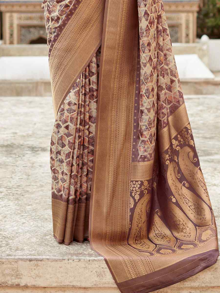 Multi Soft Tissue Silk  Handwoven Festival Casual Heavy Border Saree