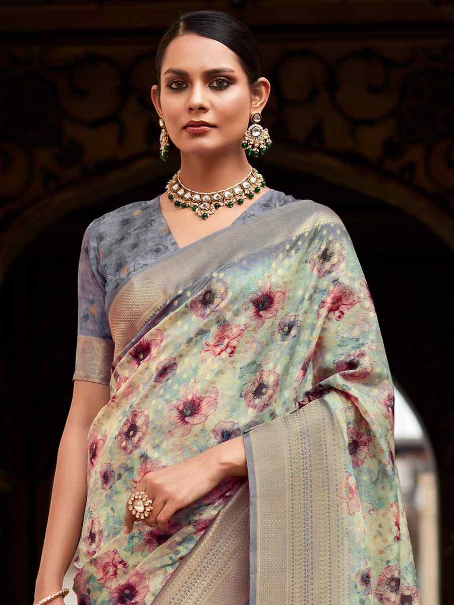 Multi Soft Tissue Silk  Handwoven Festival Casual Heavy Border Saree