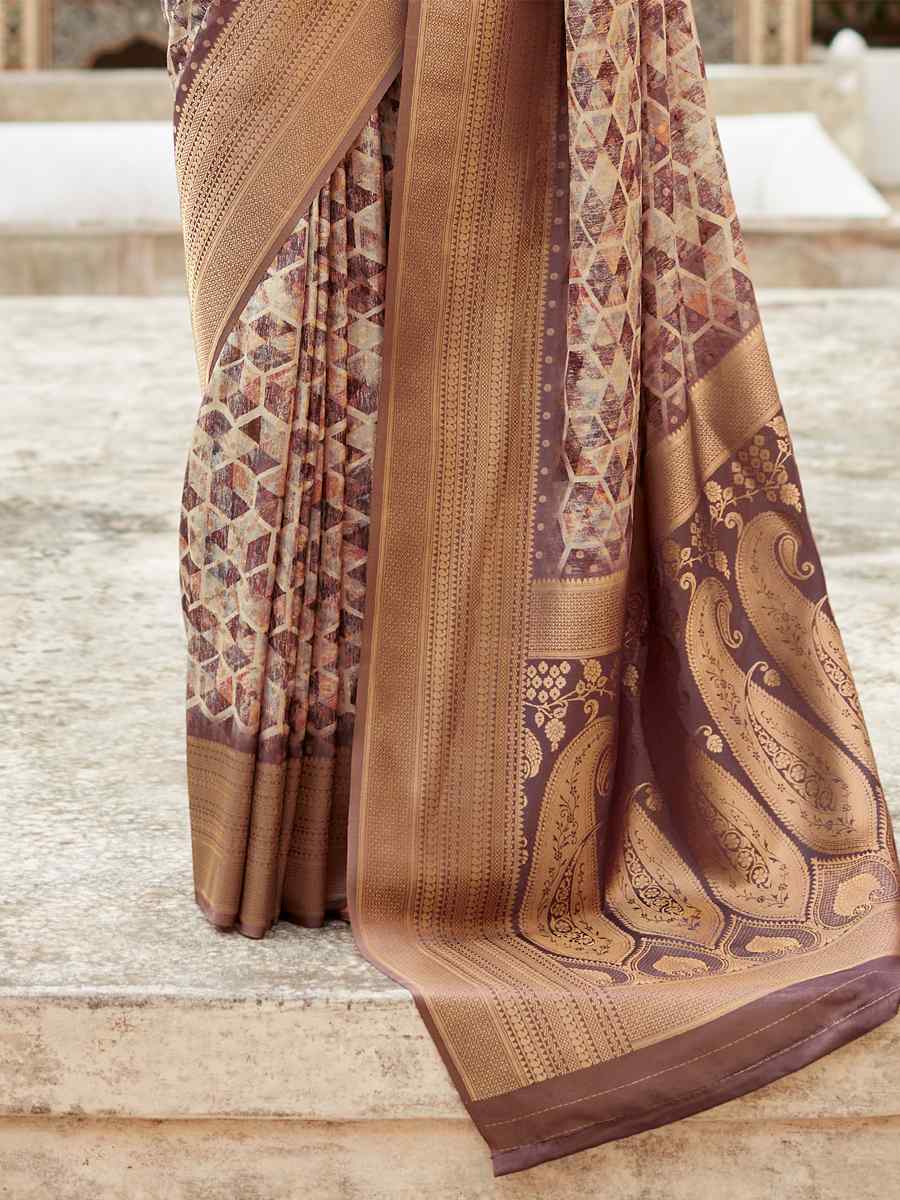 Multi Soft Tissue Silk Handwoven Festival Wedding Heavy Border Saree