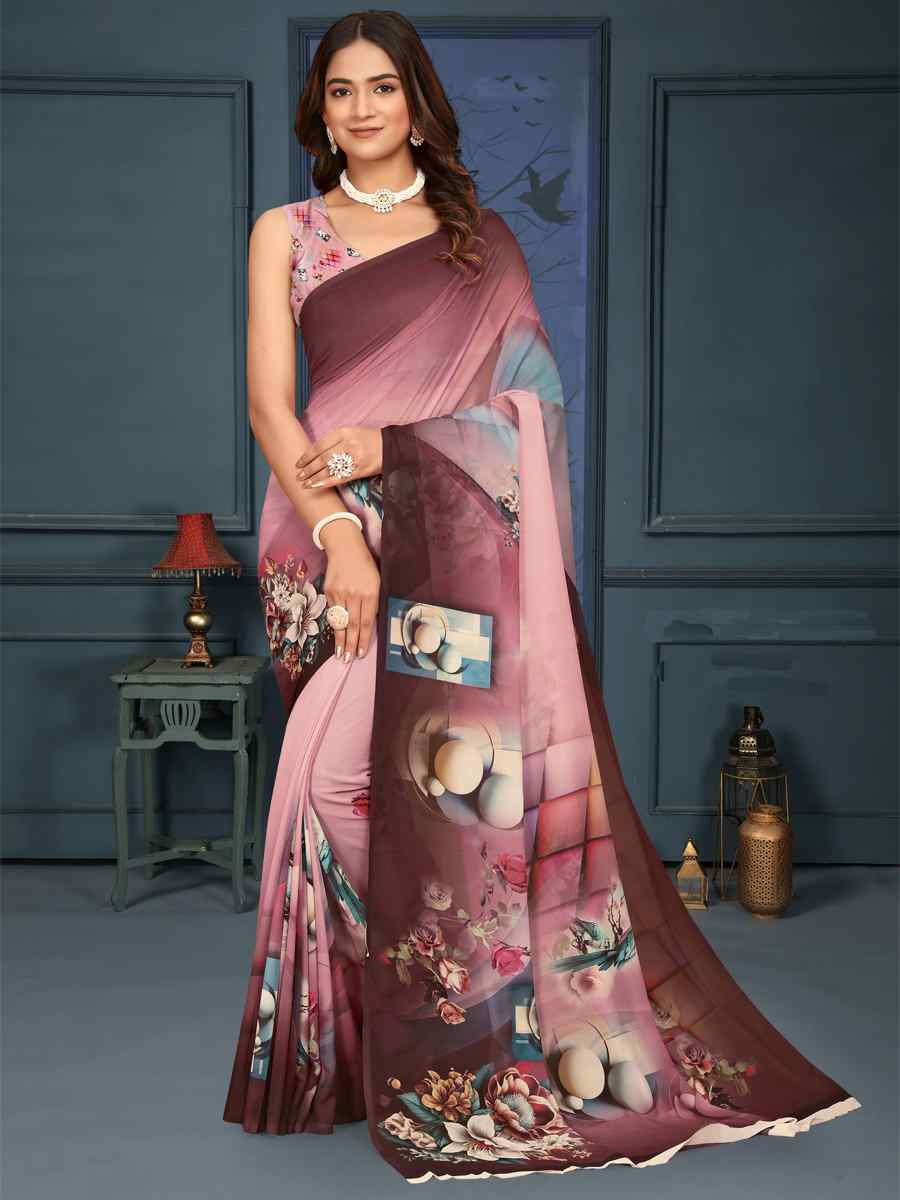 Multi Soft Weightless Printed Festival Casual Contemporary Saree