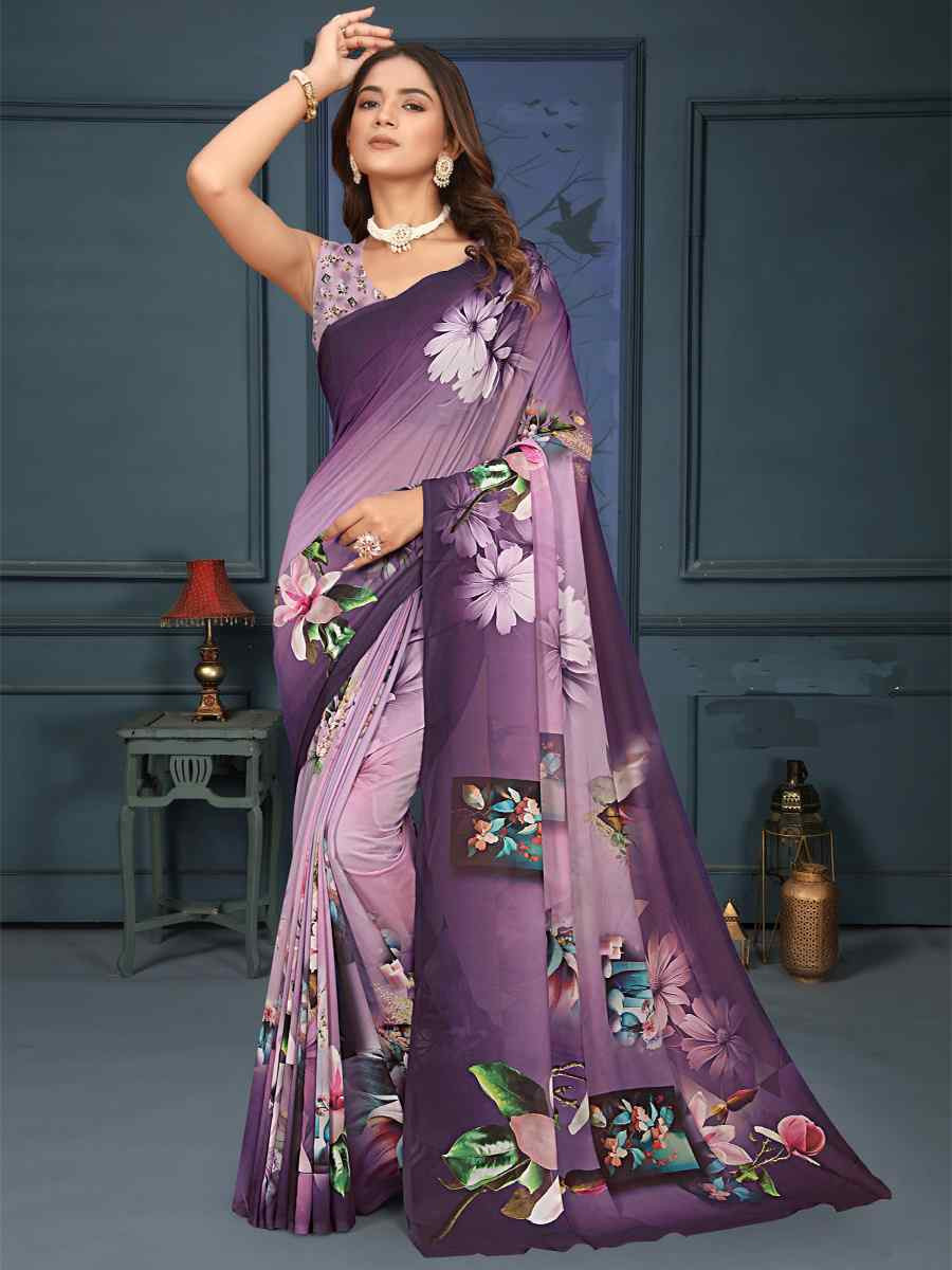 Multi Soft Weightless Printed Festival Casual Contemporary Saree