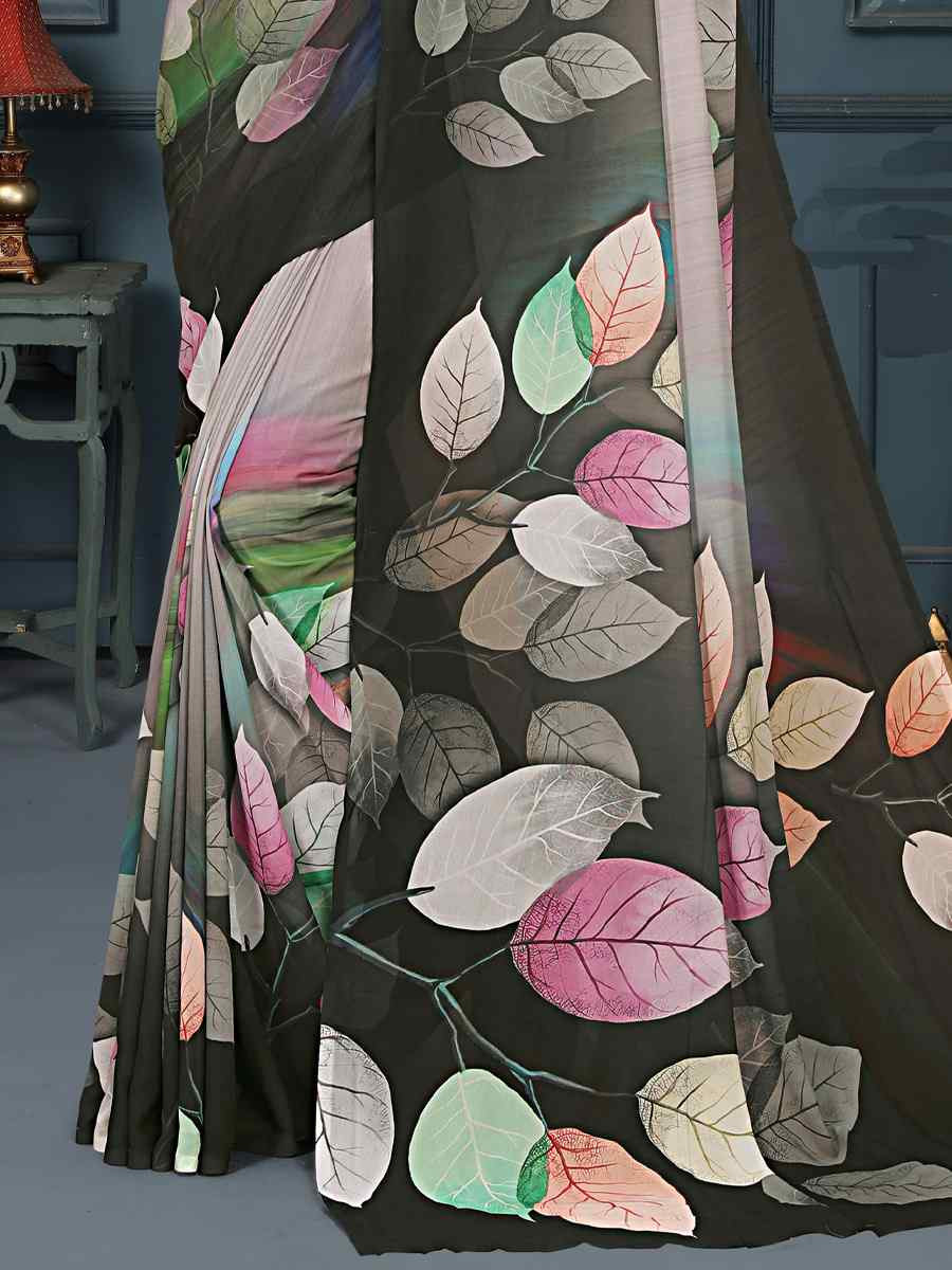 Multi Soft Weightless Printed Festival Casual Contemporary Saree