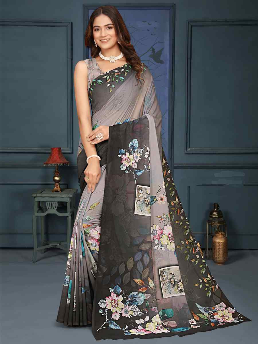 Multi Soft Weightless Printed Festival Casual Contemporary Saree