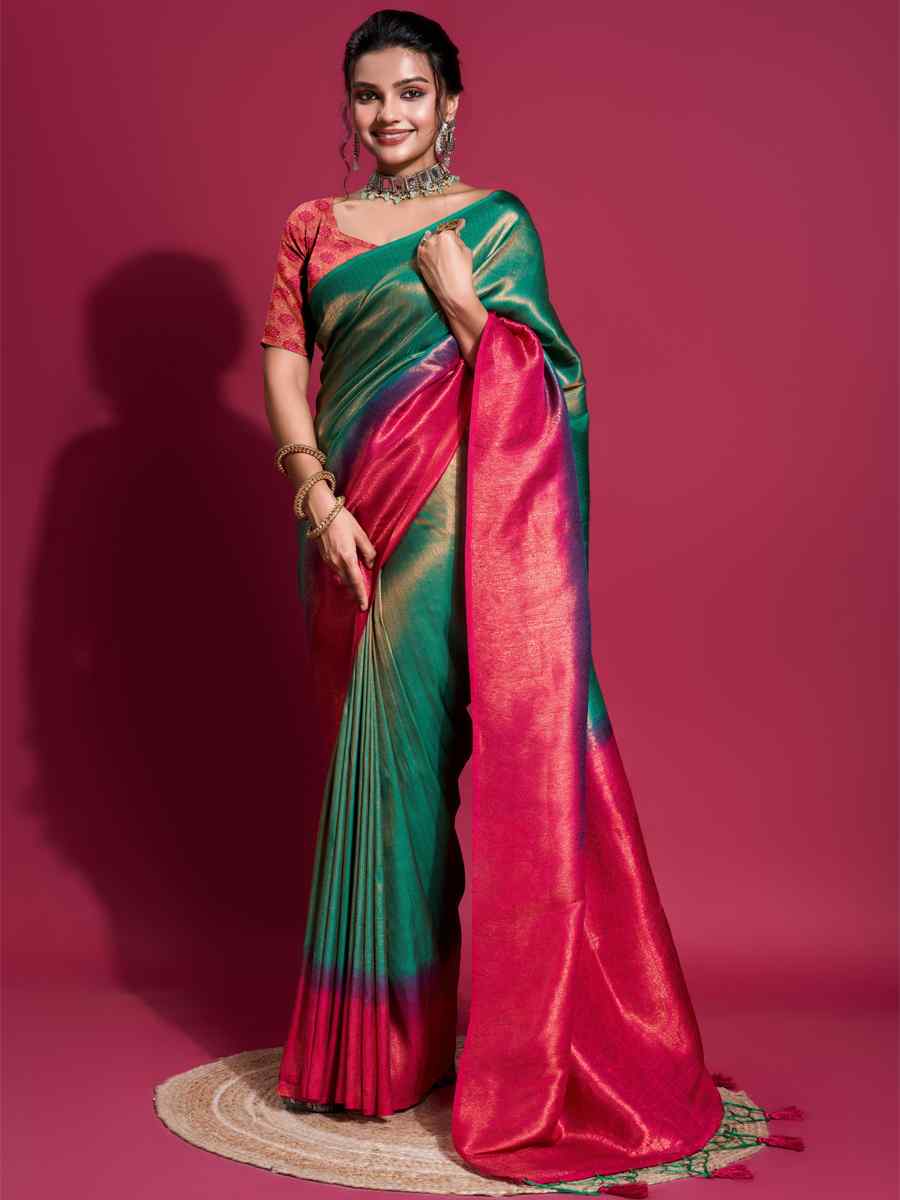 Multi Soft Zari Handwoven Festival Wedding Heavy Border Saree