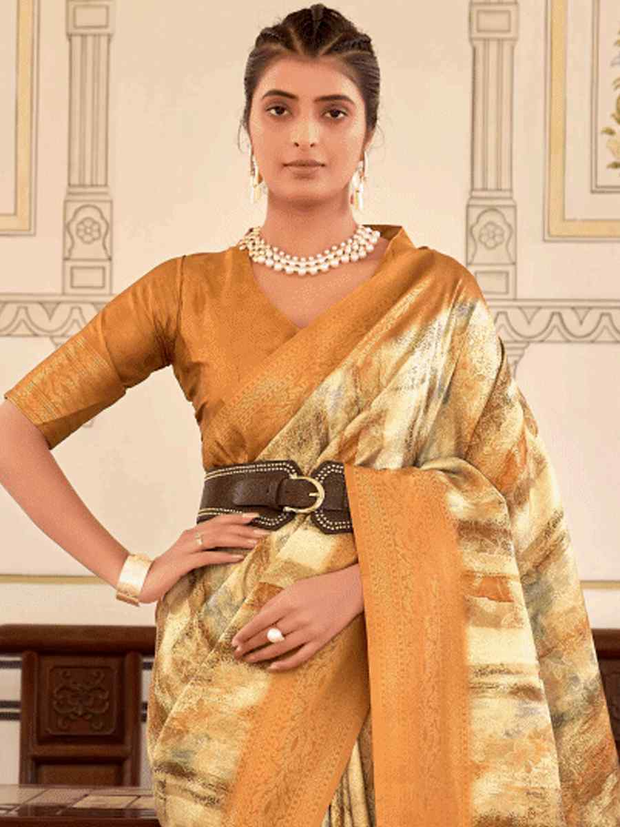 Multi Softy Nylon Handwoven Festival Wedding Heavy Border Saree