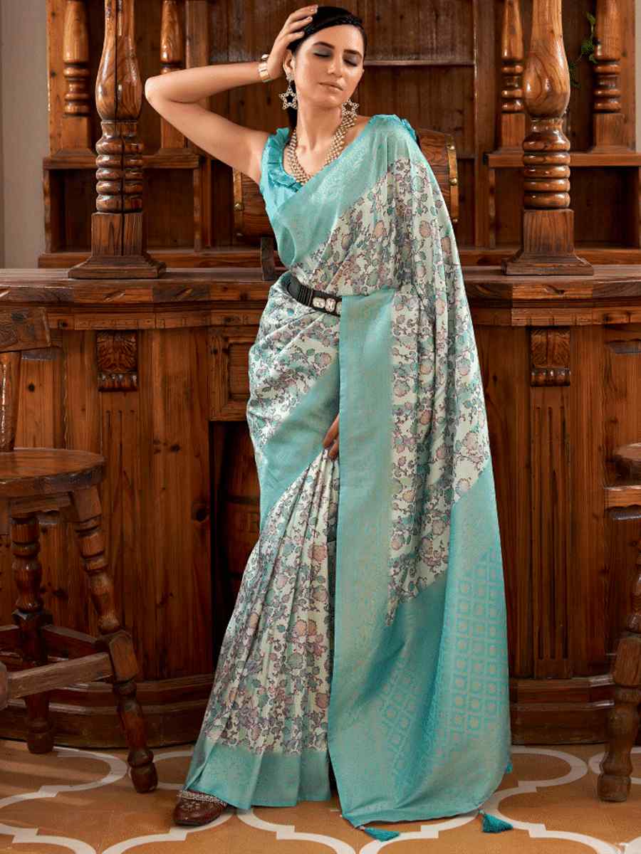 Multi Softy Nylon Handwoven Festival Wedding Heavy Border Saree