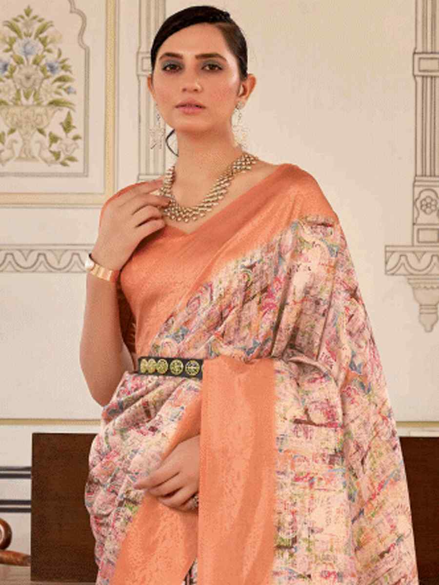 Multi Softy Nylon Handwoven Festival Wedding Heavy Border Saree