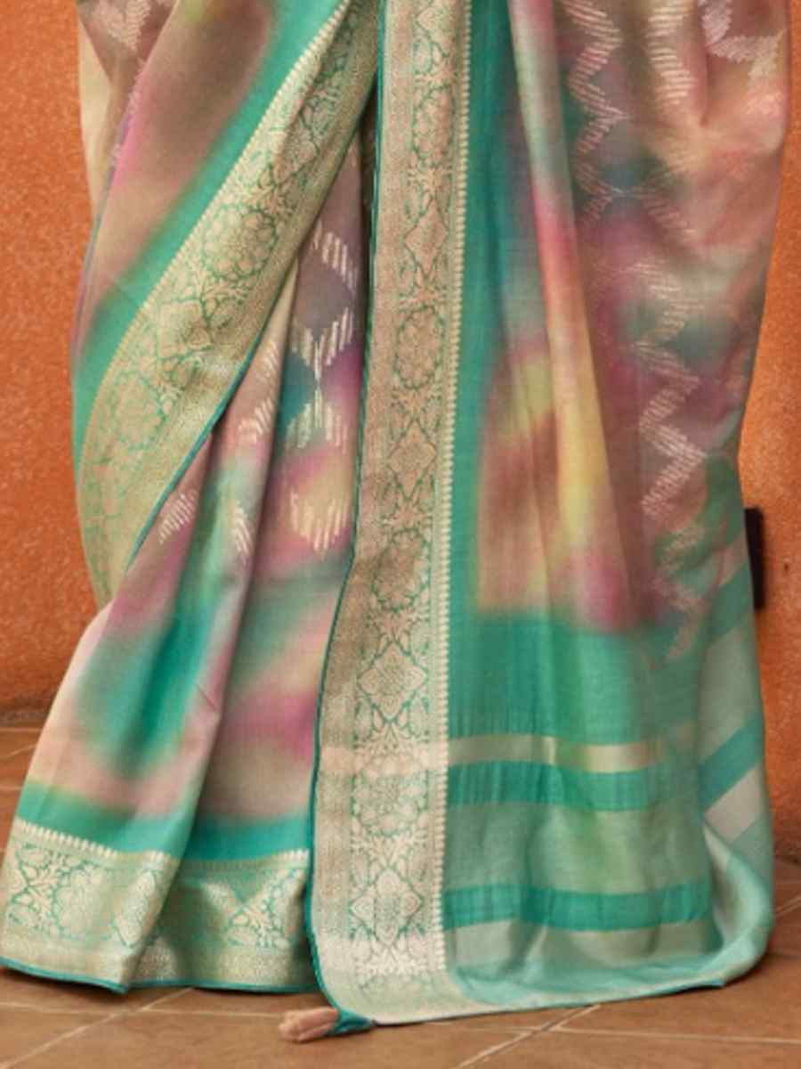 Multi Super Silk Handwoven Festival Wedding Heavy Border Saree