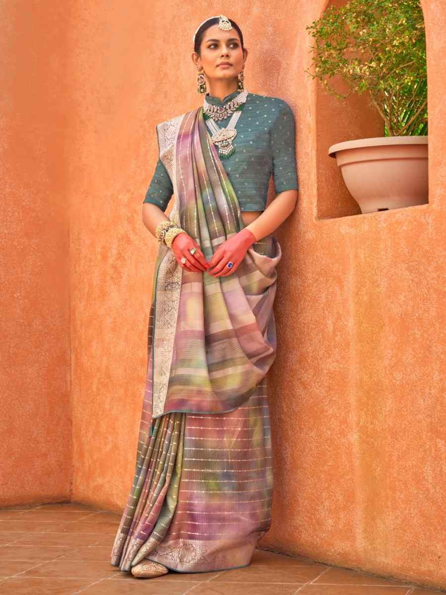 Multi Super Silk Handwoven Festival Wedding Heavy Border Saree