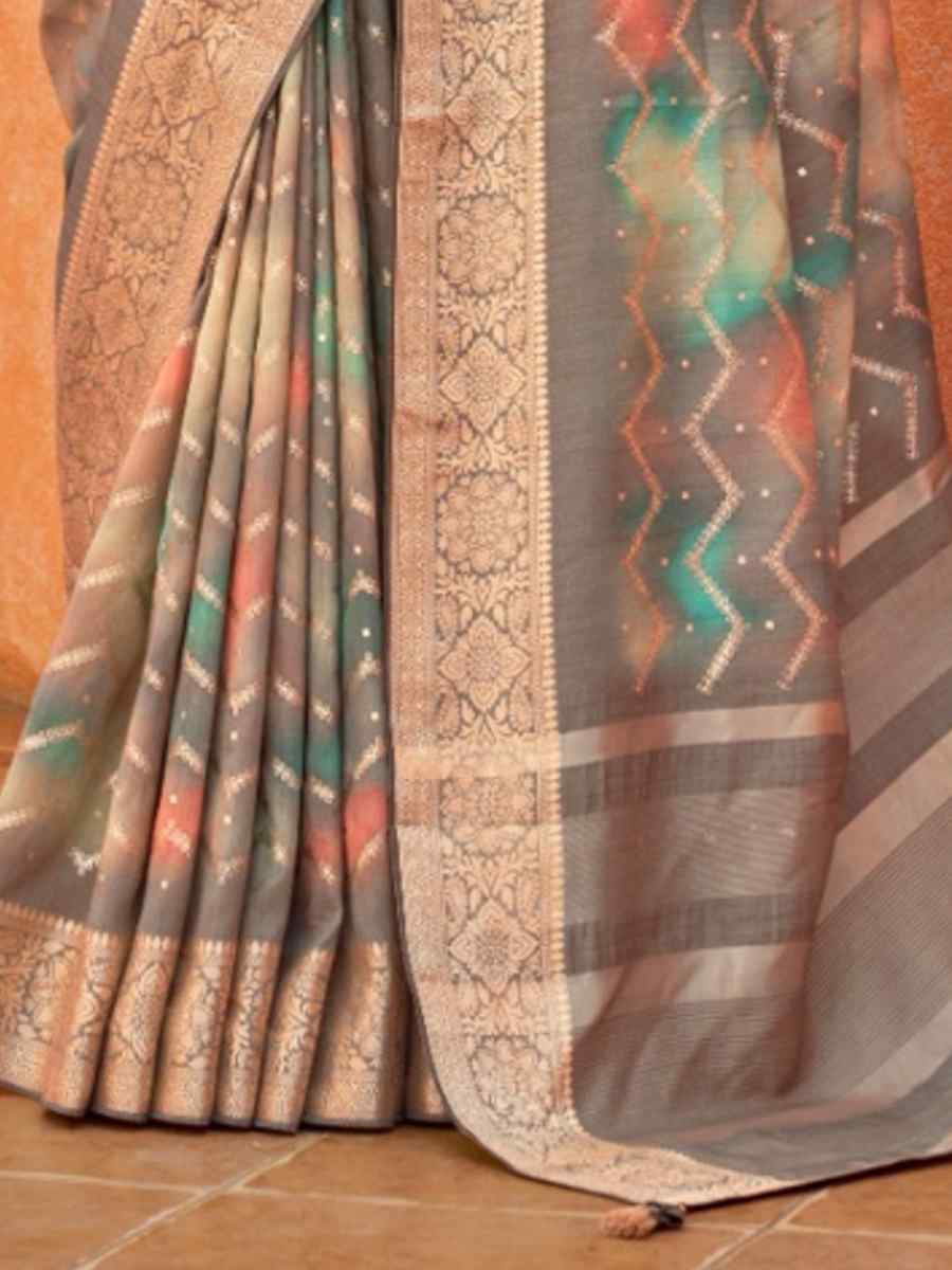 Multi Super Silk Handwoven Festival Wedding Heavy Border Saree