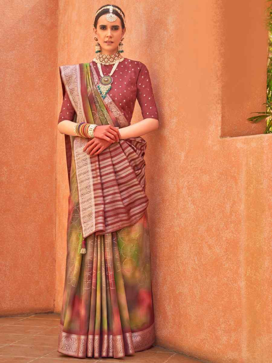 Multi Super Silk Handwoven Festival Wedding Heavy Border Saree