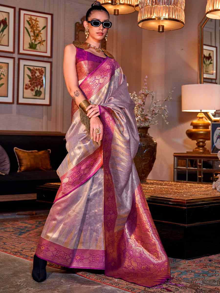 Multi Tissue Handwoven Festival Wedding Heavy Border Saree