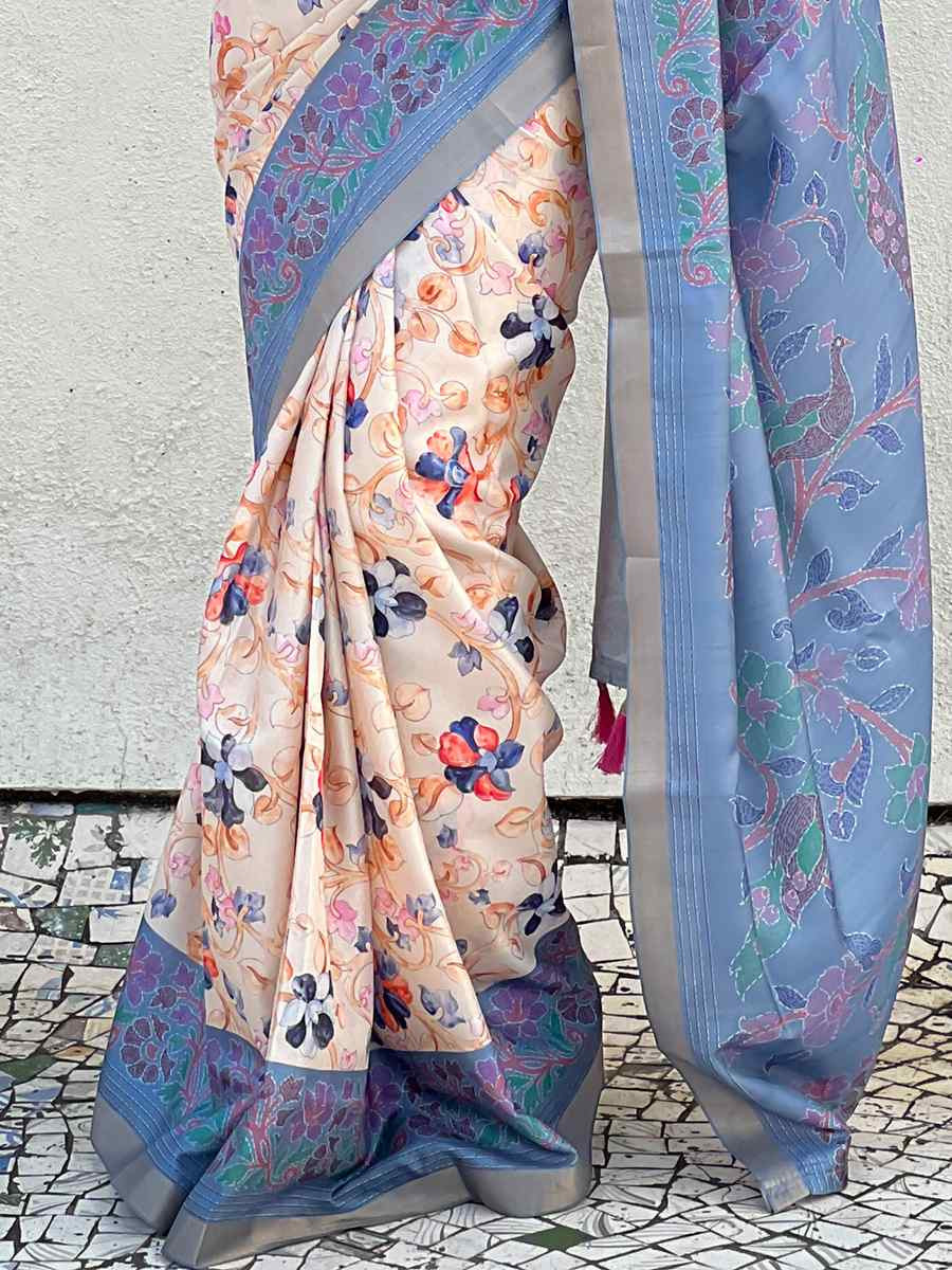 Multi Tussar Silk Handwoven Festival Casual Heavy Border Saree